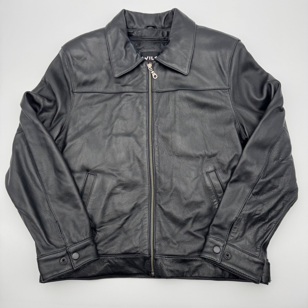 Wilsons Leather Black Leather Thinsulate Zip Liner Bomber Jacket Womens Medium